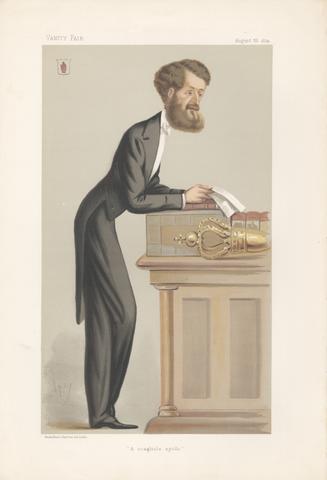 Carlo Pellegrini Vanity Fair - Chancellors of Exchequer. 'A scagliola apollo' Beach. 22 August 1874