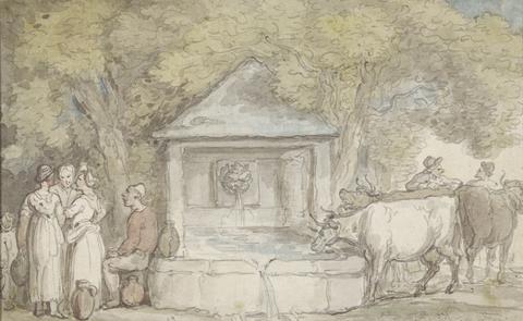 Thomas Rowlandson A Village Fountain