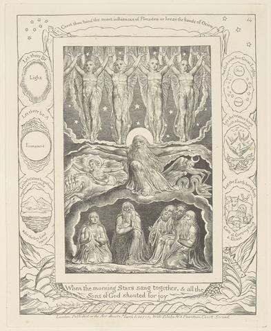 William Blake Book of Job, Plate 14, When the Morning Stars Sang Together