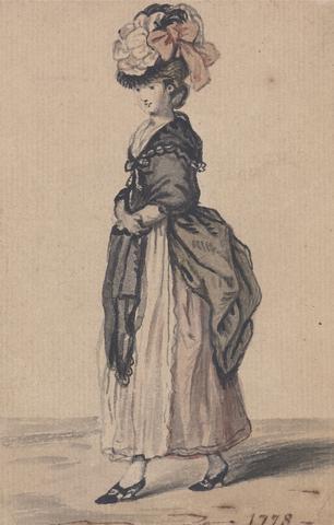 John Collet A Lady of Fashion with Black Shawl and Black Shoes