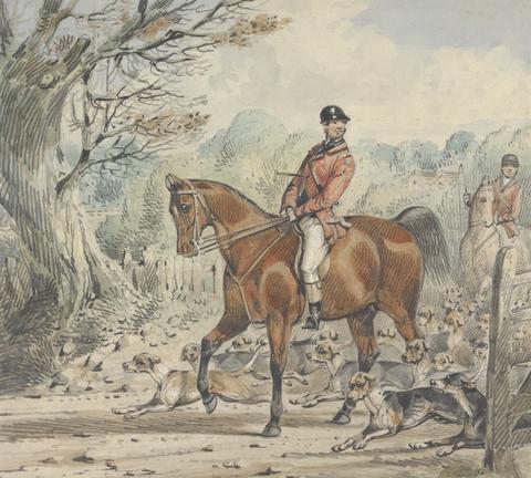 Samuel Henry Gordon Alken Foxhunting: Hunt Servants Leading Out Hounds