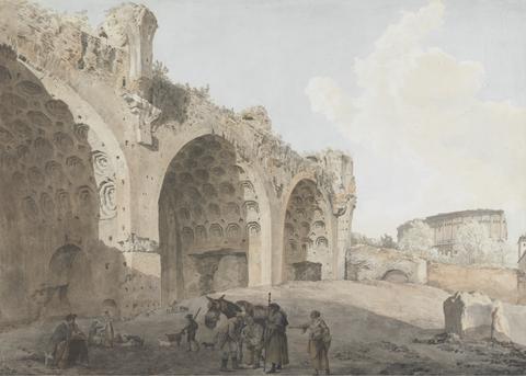 Abraham Louis Rodolphe Ducros Ruins of the Basilica of Maxentius in the Roman Forum