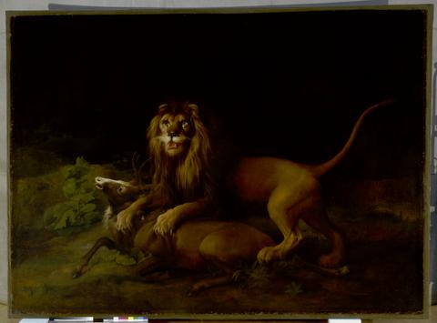 George Stubbs A Lion Attacking a Stag
