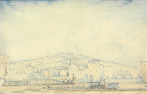 W. S. Penson View on the London and Birmingham Railway at Chalk Farm Showing the Train Carrying Livestock