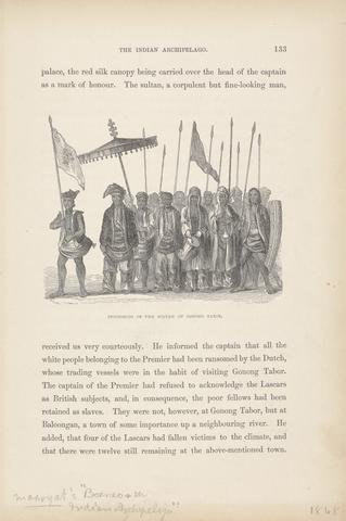 Samuel Francis Marryat Procession of the Sultan of Gonong Tabor, Borneo
