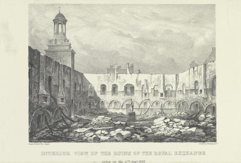 Interior View of the Ruins of the Royal Exchange