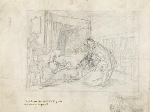 William Hogarth Operation Scene in a Hospital with Subsidiary Sketches in the Margin at the Lower Right