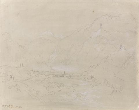 Joseph Mallord William Turner Mountainous Landscape with Town in Valley