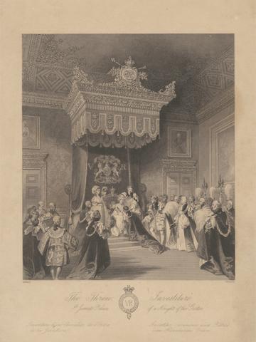 Henry Melville The Throne, St. James' Palace. Investiture of a Knight of the Garter