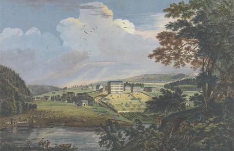 One of Six Remarkable Views in the Provinces of New York, New Jersey and Pennsylvania from SCENOGRAPHI AMERICANA: A View of Bethlem, the Great Morovian Settlement in the Province of Pennsylvania.