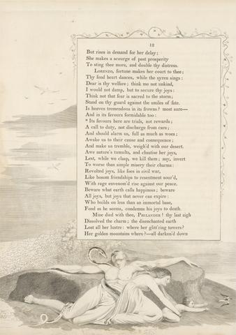 William Blake Plate 7 (page 12): 'Its favours here are trials, not rewards'