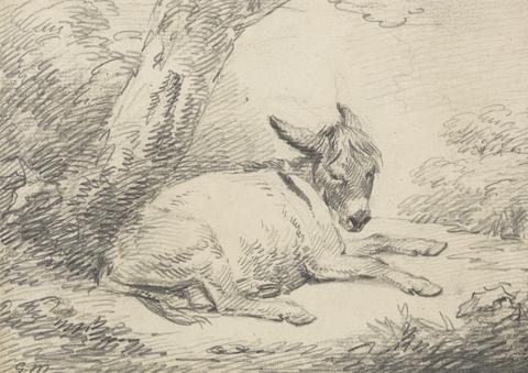 George Morland Study of a Donkey Under a Tree