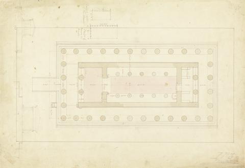 Charles Robert Cockerell The Temple of Aphaia at Aegina: Ground Floor Plan