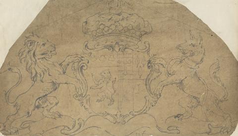unknown artist Design for a Panel with Coat of Arms