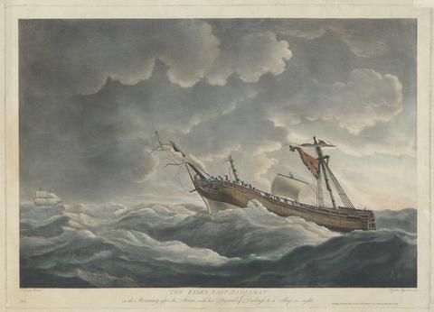 Francis Jukes The Essex East Indiaman in the Morning after the Storm with Her Signal of Distress to a Ship in Sight