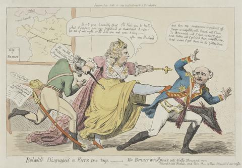 Isaac Cruikshank The Bobadil disgraced, or Kate in a Rage___For Brunswicks Duke with Ninety Thousand Men, March'd into France and Then!!___and Then March'd Out Again