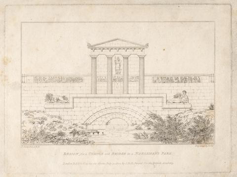John Porter Design for a Temple and Bridge in a Nobleman's Park