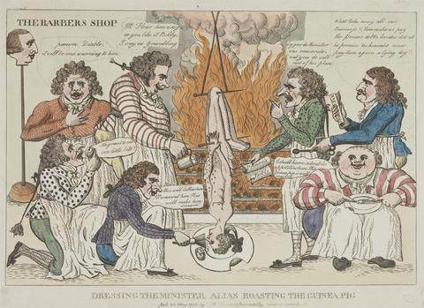 unknown artist Dressing the Minister Alias Roasting the Guinea Pig