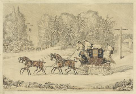 Richard Gilson Reeve The Mail Coach in a Storm of Snow