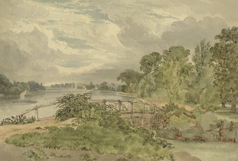 Joseph Powell River Landscape with Lock in Foreground