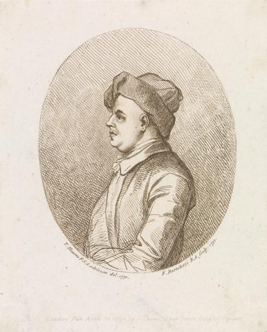 Francesco Bartolozzi RA Portrait of a Man wearing a Cap