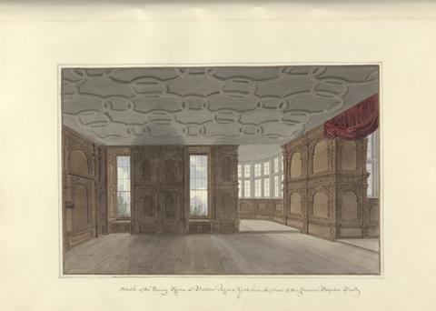 John Buckler FSA Sketch of the Dining Room at Burton Agnes; Yorkshire, The Seat of Sir Francis Boynton Bart.