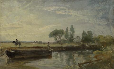 John Constable Barge below Flatford Lock