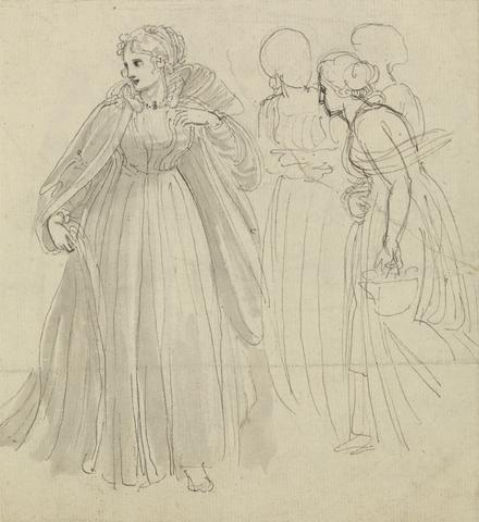 Thomas Stothard Study for Illustration - A Princess with her Attendants