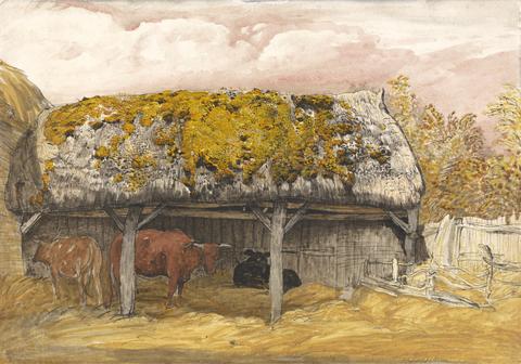 Samuel Palmer A Cow Lodge with a Mossy Roof