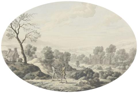 George Lambert Landscape with Two Men on a Road