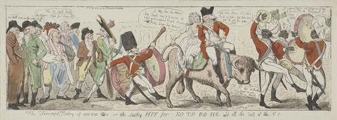 Isaac Cruikshank The Triumphal Entry of 100.000 (Crown)'s or a Luck Hit for E-O T-O P-O HO, and A'll the Rest of the O's (from: Caricature, vol. 4)