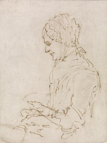Ozias Humphry Study of the Artist's Mother Sewing