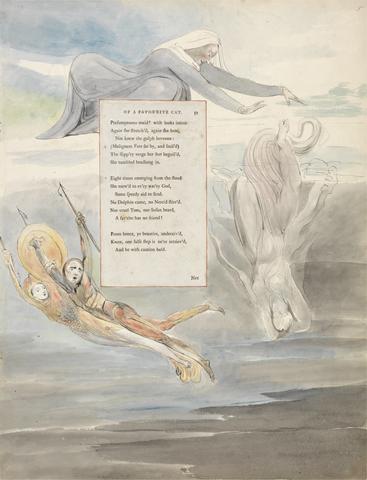 William Blake The Poems of Thomas Gray, Design 11, "Ode on the Death of a Favourite Cat."