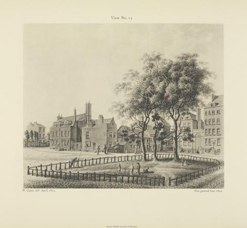 unknown artist A Squarewith Trees surrounded with Cobbled Streets