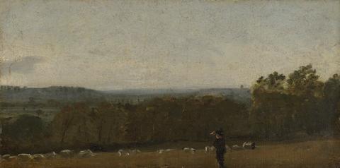 John Constable A Shepherd in a Landscape looking across Dedham Vale towards Langham