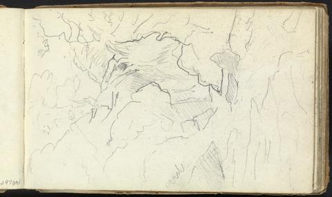 Thomas Bradshaw Album of Landscape and Figures Studies: Slight Sketch of Rocks