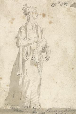 Thomas Girtin Figure Costume Study: Persian Lady in 1568