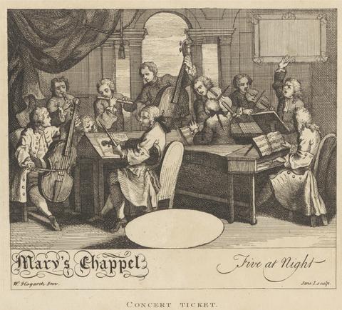 William Hogarth Concert Ticket, Mary's Chappel
