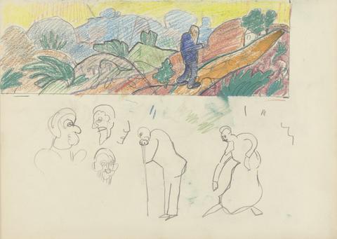 Spencer Frederick Gore Cave of the Golden Calf: Study for a Mural Decoration, Old Man in Landscape