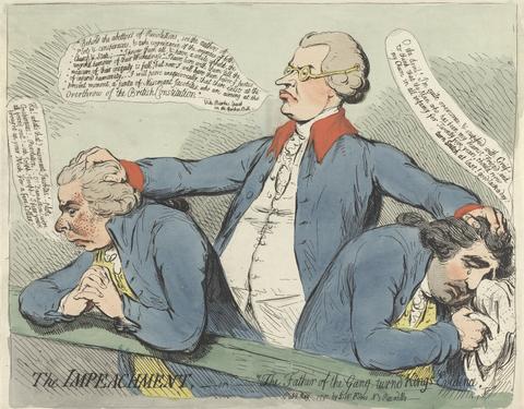 James Gillray The Impeachment, - or - "The Father of the Gang, Turn'd Kings-Evidence"