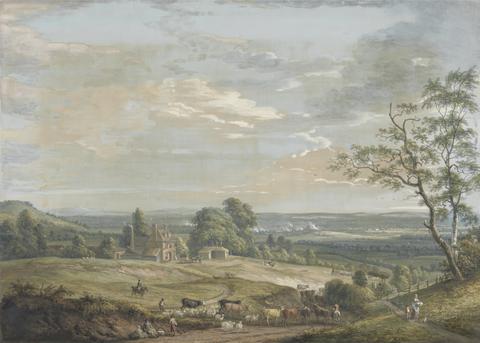 Paul Sandby A Distant View of Maidstone, from Lower Bell Inn, Boxley Hill