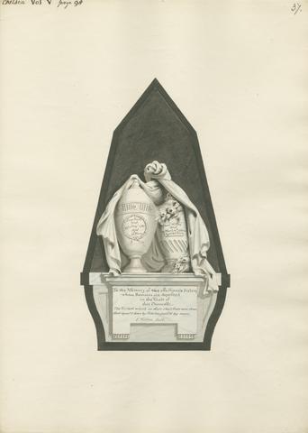 Daniel Lysons Memorial to Lucy Smith and Anne Wilton from Chelsea Church