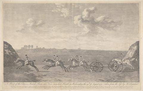 Charles Grignion Carriage Match: A Print of the Chaise Match Run on New-market Heath on Wednesday the 29th. of August 1750. Taken from the Life by Mr. Seymour ...
