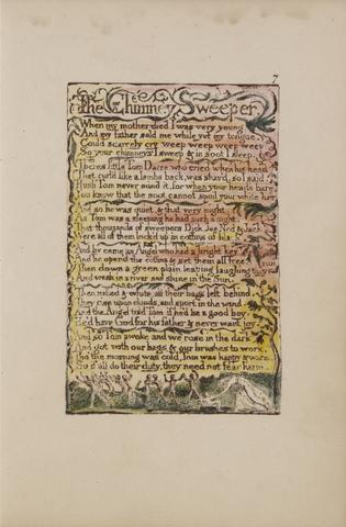 William Blake Songs of Innocence and of Experience, Plate 7, "The Chimney Sweeper" (Bentley 12)