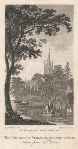 Thomas Medland The Church of Stratford Upon Avon taken from the Water