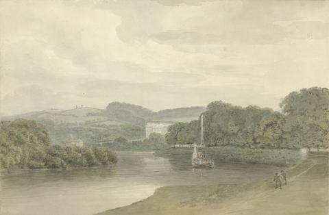 Samuel Davis River Scene with an Unidentified Country House