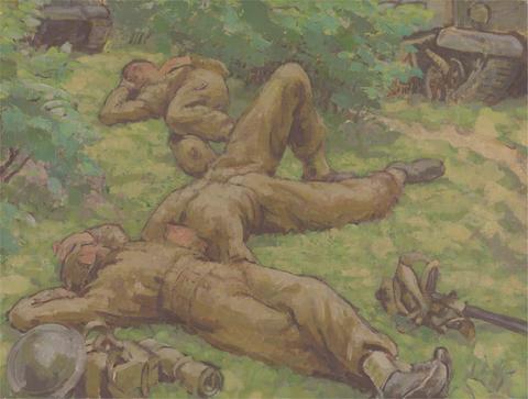 Soldiers Resting on the March