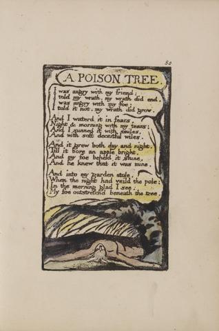 William Blake Songs of Innocence and of Experience, Plate 50, "A Poison Tree" (Bentley 49)