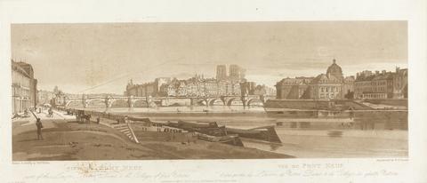Frederick Christian Lewis the Elder View of Port Neuf, part of the Louvre, Notre Dame & the College of Four Nations, 1803; Plate 7 from Views in Paris, the Emanuel Volume tracing of the plate B1981.25.2616