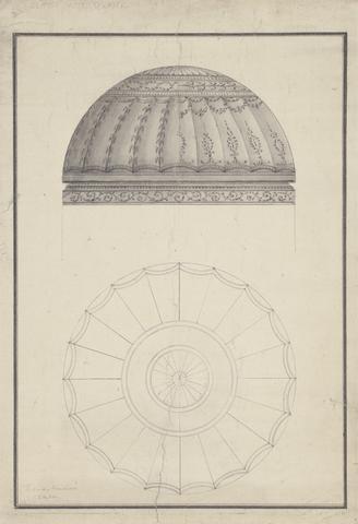 Thomas Harrison Plan and Elevation for the Decoration of a Circular Dome for Clifton Castle, York